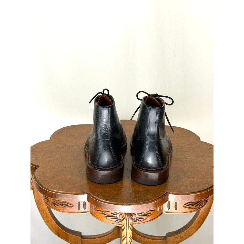 Vintage 90's Frye Black Leather Dress Lace Up Boot Mens 8 Made In Mexcio #0118C